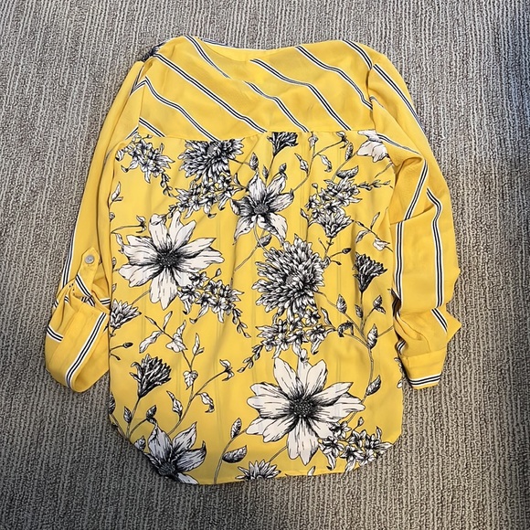 Fig and Flower | Floral & Striped Button Up - Picture 3 of 3